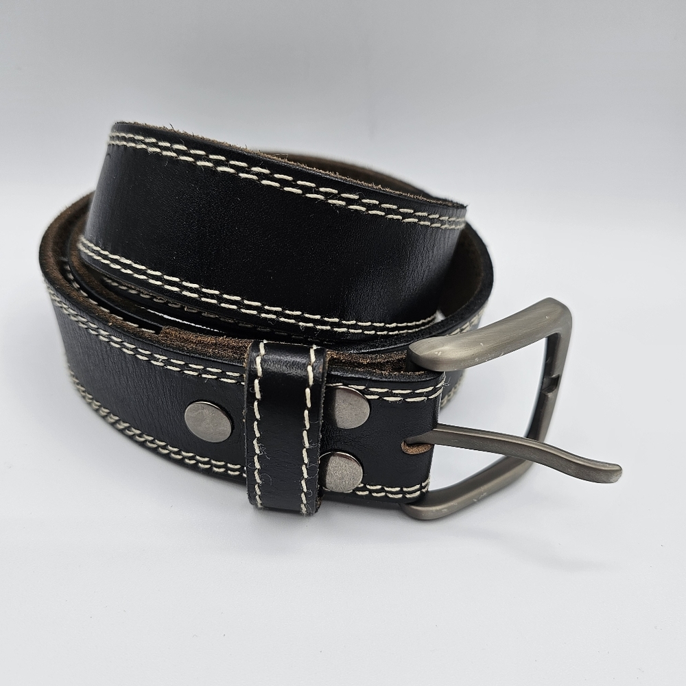 Keepblance Men's Genuine Leather Black Business Classic Casual Belt 1.5 Size 42